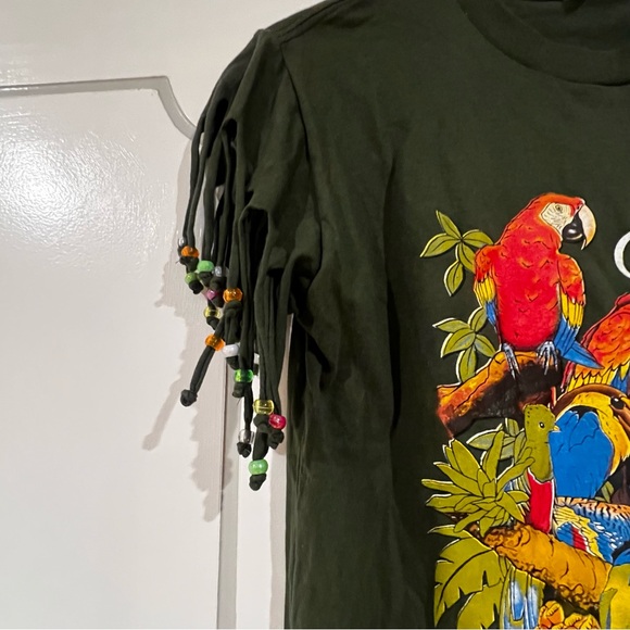 Vintage Beaded Fringe Costa Rica Graphic Crop Top - Picture 4 of 5